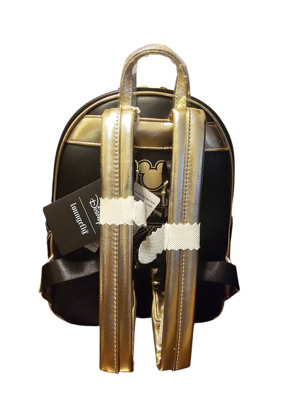 Disney Black & Gold Art Deco Mickey & Minnie Great Gatsby Backpack - Picture 4 of 10